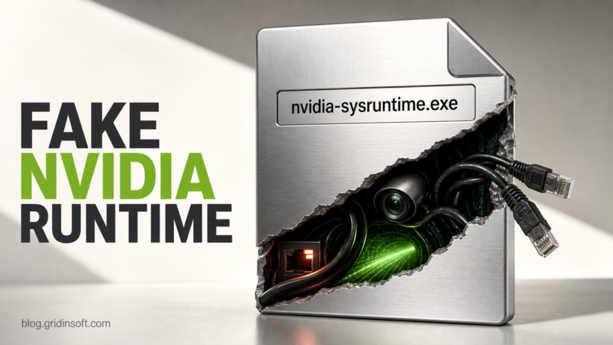 LabubaRAT Poses as NVIDIA Software: What to Check 1 A fake NVIDIA runtime file split open to reveal remote-control cables and a camera
