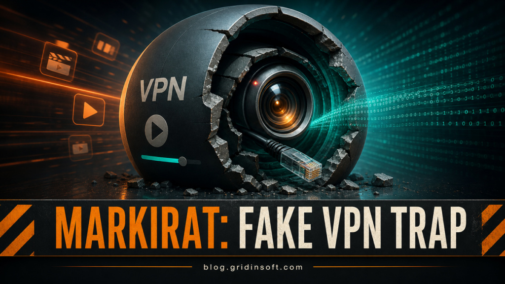 Cracked fake VPN player revealing the surveillance lens behind MarkiRAT malware.
