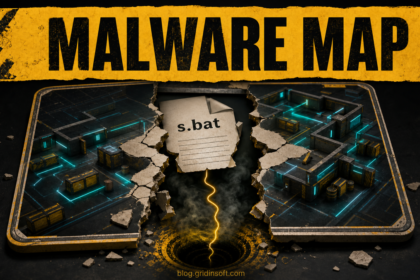 Cracked neon arena map revealing an s.bat malware dropper.
