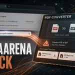 MediaArena fake PDF converter hijacking browser search settings.