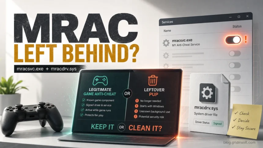 MRAC service cleanup decision for mracsvc.exe and mracdrv.sys.