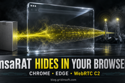 Encrypted msaRAT command traffic passing through a hidden Chrome or Edge browser process.