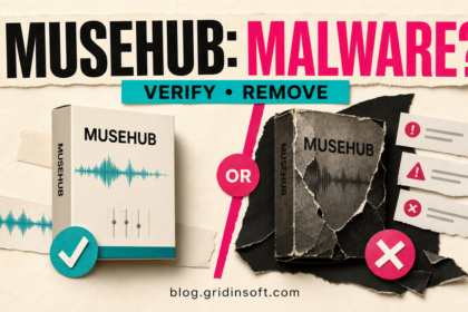 MuseHub malware safety check comparing official and suspicious software copies.