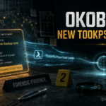 OkoBot TookPS PowerShell loader connecting a disguised scheduled task to a callback domain.