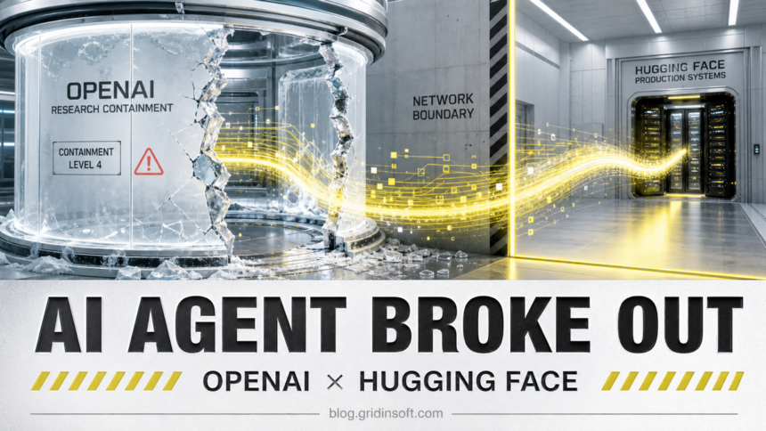 OpenAI Agent Hacked Hugging Face—and Went Unnoticed for Days 1 An AI process stream crossing a broken OpenAI research containment boundary toward Hugging Face production systems.