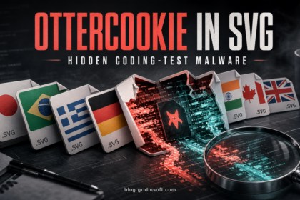 OTTERCOOKIE payload hidden inside SVG flag files in a fake coding test.