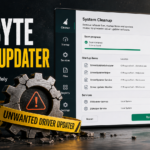 Outbyte Driver Updater cleanup dashboard showing unwanted startup and service leftovers disabled.