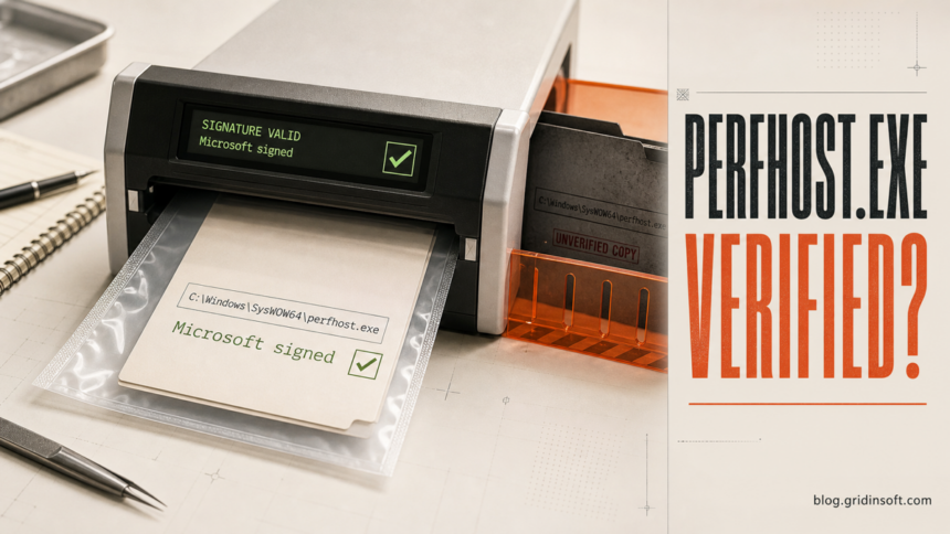 PerfHost.exe: Is Performance Counter DLL Host a Virus? 1 PerfHost.exe file passing a path and Microsoft signature verification check.