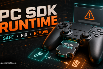 PlayStation PC SDK Runtime safety, repair, and removal decision shown with a game controller.