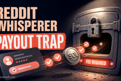 Reddit Whisperer payout trap locks SOL earnings behind a fee demand