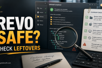 Revo Uninstaller safety check for leftover files and registry entries