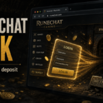 Runechat risk warning with a casino login form and locked payout gate.