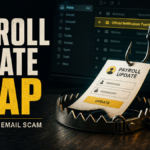 Payroll update phishing trap with a fake Selectfood email and a credential-stealing form.