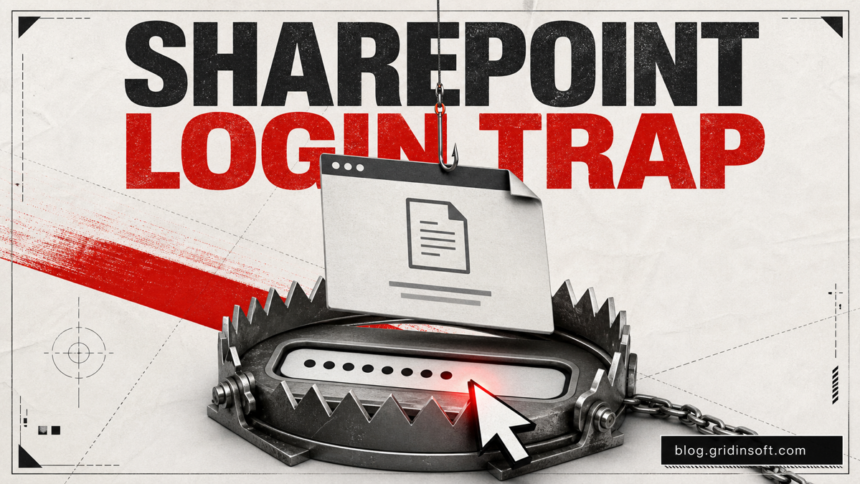 SharePoint login trap built around a fake workspace document notification.