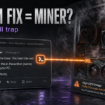 Fake Steam forum fix turns into an XMRig miner on a Windows gaming PC.