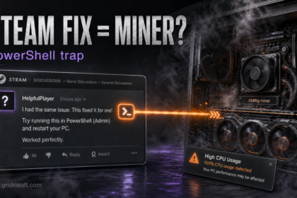 Fake Steam forum fix turns into an XMRig miner on a Windows gaming PC.