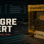 Tiggre Defender alert quarantine decision with suspicious game file and scan path.