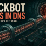 TrickBot command traffic hidden inside a DNS tunnel across Windows systems.