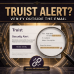Fake Truist security alert email checked outside the message.