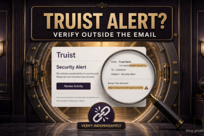 Fake Truist security alert email checked outside the message.