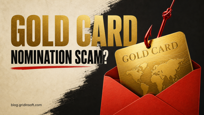 Trump Gold Card Selection Program Nomination Email Scam 1 Gold Card nomination email caught by a phishing hook.
