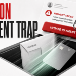 A failed Verizon payment email button pulling an anonymous card into a phishing trap.