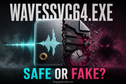 WavesSvc64.exe split between a trusted audio waveform and suspicious DLL persistence