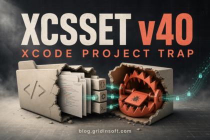 A developer project folder feeding code into an XCSSET v40 malware trap.