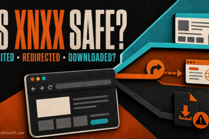 Browser decision paths for an XNXX visit, redirect, and suspicious download.