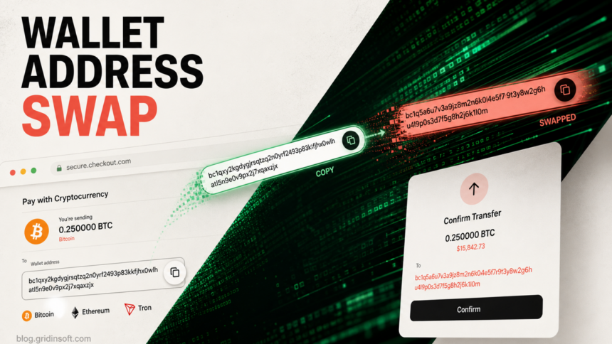 Adform Script Swapped Crypto Wallet Addresses on Websites 1 Adform page script changing a copied cryptocurrency wallet address before transfer confirmation.
