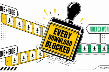 Chrome and Edge download lanes blocked by a security scan while the Firefox route still works.
