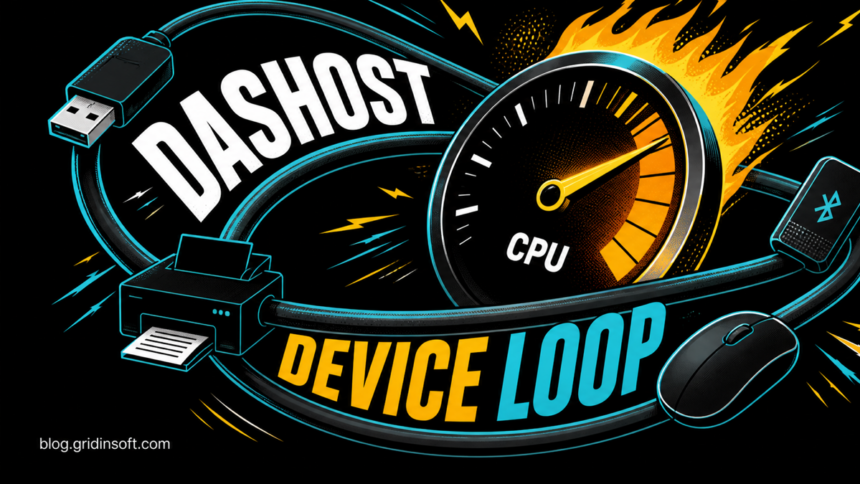 Paired devices caught in a loop around a high CPU gauge for dasHost.exe