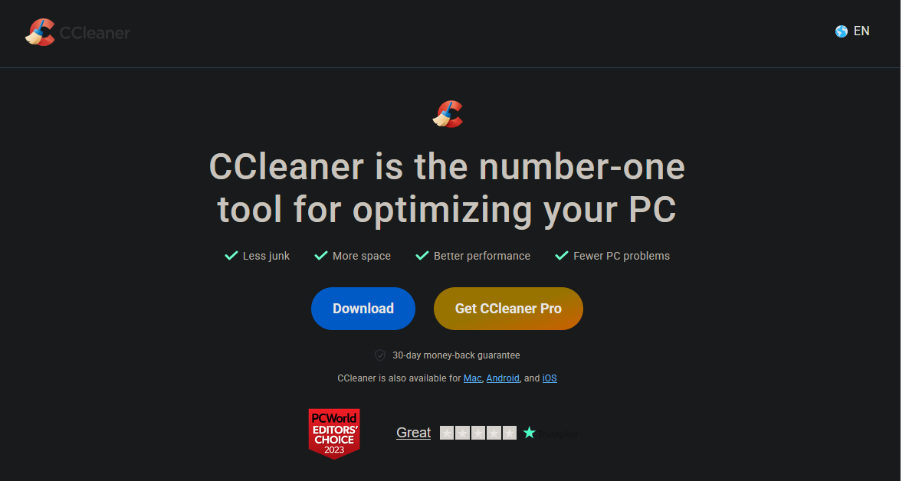 Fake CCleaner Installs GhostDesk Chrome Spyware 2 Fake CCleaner download page with standard and Pro buttons delivering the same malicious installer.