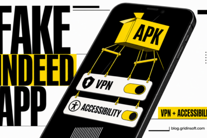 Fake Indeed interview APK pulling Android VPN and Accessibility controls.