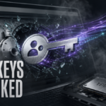 Malware hijacking a synchronized Google passkey from a compromised Windows computer.