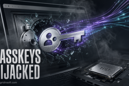 Malware hijacking a synchronized Google passkey from a compromised Windows computer.