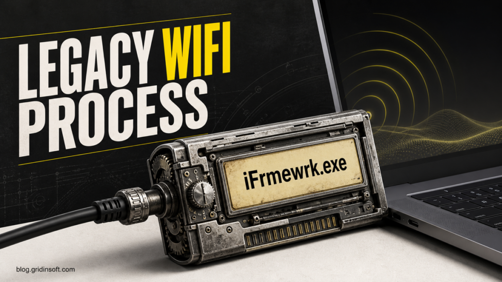 Legacy iFrmewrk.exe Intel Wi-Fi module connected to a modern Windows laptop.