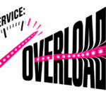 Hot-magenta RGB service line overloaded against a game-launch barrier.