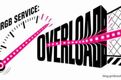 Hot-magenta RGB service line overloaded against a game-launch barrier.