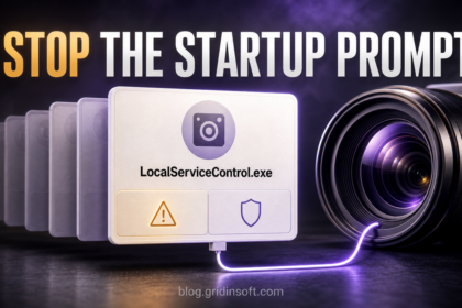 LocalServiceControl.exe startup permission request connected to a camera browser helper.
