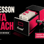 A filing cabinet sends a limited subset of customer cards through a broken third-party application connector.