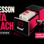 A filing cabinet sends a limited subset of customer cards through a broken third-party application connector.