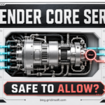 Microsoft Defender Core Service connected to controlled network paths with a Safe to Allow decision.