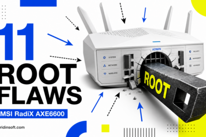 MSI RadiX AXE6600 router breached by a ROOT key, illustrating 11 command injection vulnerabilities.
