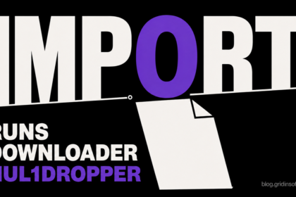 The word IMPORT opening an execution path to the NUL1DROPPER downloader.