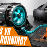 OVRServer_x64.exe runtime turbine connected to a VR headset and stop switch.