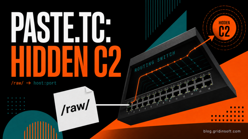 Paste.tc raw page routing malware to a hidden command-and-control server.