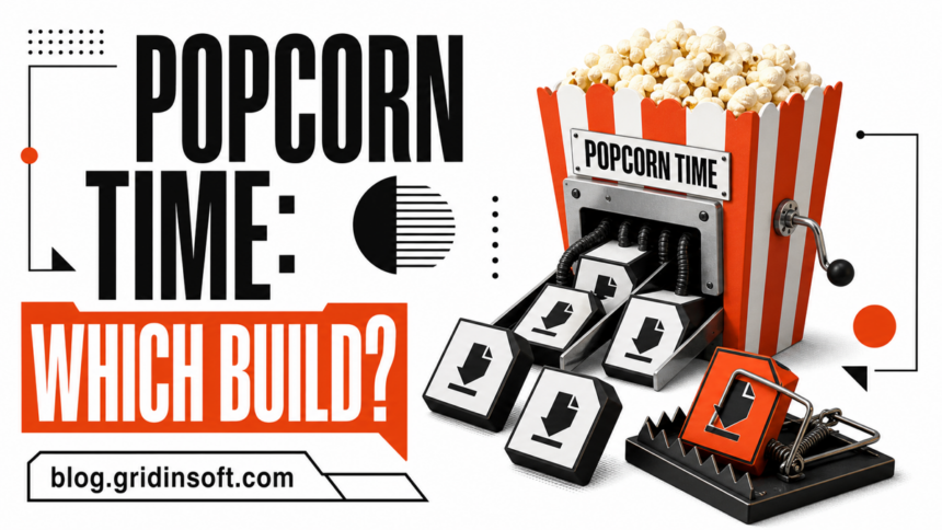 Is Popcorn Time Safe? Forks, P2P Risks, and Cleanup 1 Popcorn Time packages leaving a popcorn machine, with one package caught in a trap.