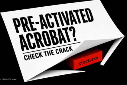 Pre-activated Adobe Acrobat package opening around an untrusted crack.exe file.