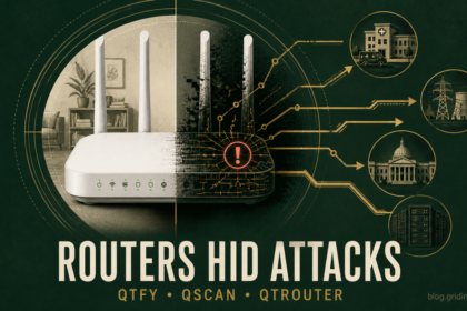 A home router split between a normal network device and a covert QTFY proxy relay.